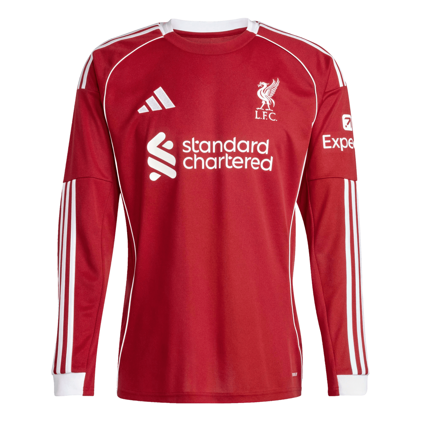 adidas Liverpool FC 25/26 Men's Long Sleeve Jersey (US, Alpha, X-Large, Regular, Regular, Strawberry Red)