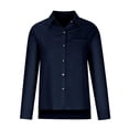 thumbnail image 5 of Cotton Linen Shirts for Womens 2026 Button Down Long Sleeve Blouse Casual Dressy Business Work Tops with Front Pocket, 5 of 7