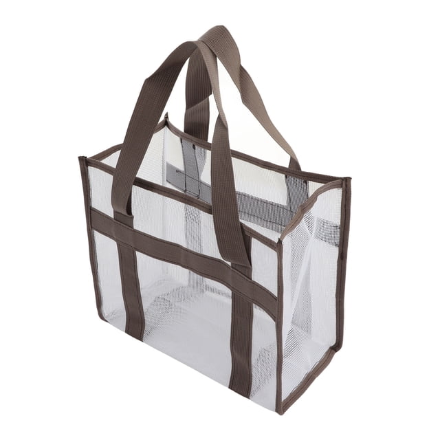 Bolsa de tela Oxford de malla portátil de gran capacidad para niños, bolsa de concha para playa al aire libre, piscina, L
