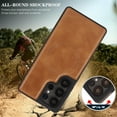 thumbnail image 5 of For Samsung Galaxy S24 Ultra Phone Case,Ultra Slim Anti-Scratch PU Leather Back + TPU Bumper Hybrid Protection,Compatible with Mag-Safe,Shockproof Anti-Falle Thin Fit Durable Phone Case,Darkbrown, 5 of 6