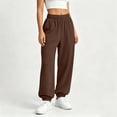thumbnail image 6 of Yutgune Baggy Sweatpants Women High Waist Drawstring Ribbed Cuff Womens Sweatpants with Pockets, 6 of 9
