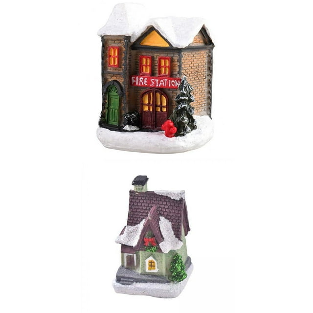 2 estatuas de resina con iluminación para casa, ideal como regalo navideño. EstiloM