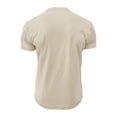 thumbnail image 4 of Jalioing T-Shirt Top for Men Casual Short Sleeved Tee Shirt Quarter Button Crew Neck Basic Pullover Top (XX-Large, Beige), 4 of 4