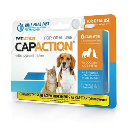 CapAction Fast Acting Flea Treatment for Small Dogs, 6 Tablets