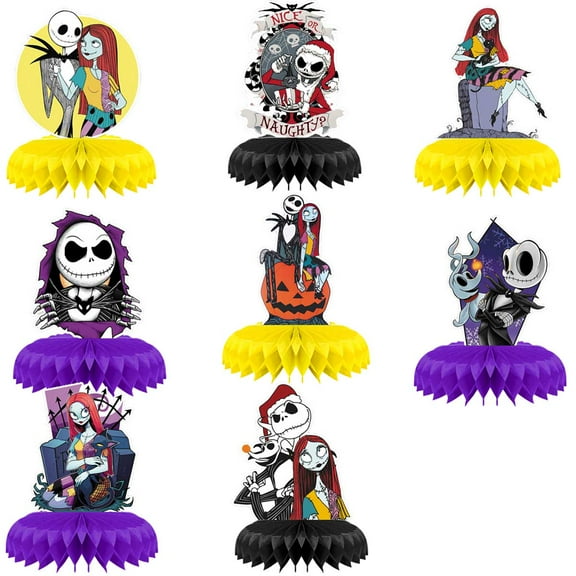 Nightmare Before Christmas Honeycomb Centerpieces Table Toppers Decorations for Birthday Party Decor Supplies