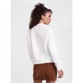 thumbnail image 4 of Scenario Women's and Women's Plus Waffle Knit Button Top with Long Sleeves, Sizes XS-4X, 4 of 6