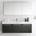 thumbnail image 4 of Fresca Senza 60'' Vista Single Wall Mounted Modern Bathroom Vanity Set with Mirror, 4 of 5