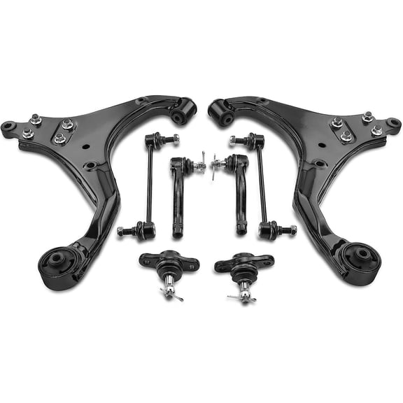 A-Premium 8Pcs Front Suspension Kit Control Arm Stabilizer Bar Link Tie Rod End Ball Joint Compatible with Kia Sportage 2005-2010 & Hyundai Tucson 2005-2009