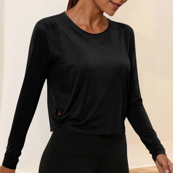 WCJM Womens Upf 50 Uv Shirt Long Sleeve with Thumb Holes Workout Sun Shirt Quick Dry Athletic Hiking Running Top Women's Long sleeve T-shirt
