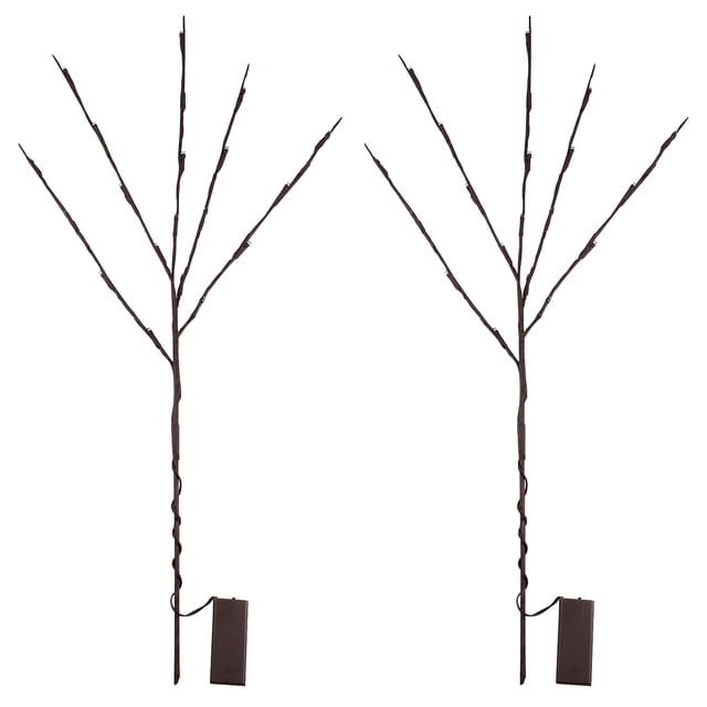 GOOHOCHY Osaladi 2pcs 20 LED Rama Luces de rama Luces decorativas alimentadas por la batería Rama iluminada de twig de sauce para la decoración de la fiesta en el hogar (luz cálida, sin batería)