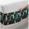 thumbnail image 2 of Beach Theme Bed Skirt, Retro Design of Summer Items Hawaiian Tropical, Elastic Bedskirt Dust Ruffle Wrap Around for Bedding Decor, 4 Sizes, Teal Salmon, by Ambesonne, 2 of 2