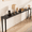 Black-5.9"D × 118.1"W × 29.7"H, variant on Rustic Brown 5.9"D × 141.7"W × 29.7"H Extra Long Console Table with Power Outlets
