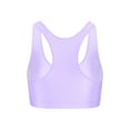 thumbnail image 6 of Sxiwei Women's Glossy Racerback Tank Tops Sleeveless Solid Color Crop Top Vest Unlined Yoga Bralette Light Purple XL, 6 of 7