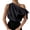 Black, variant on Women Solid Color Satin One Shoulder Off The Shoulder Ruched Bow Sleeveless Elegant Silky Top