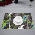 thumbnail image 2 of EREHome Set de 6 Sets de Table Crâne en Sucre Brillant, Protecteur de Table 12x18 Pouces, 2 of 5