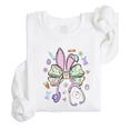 thumbnail image 4 of Easter Nurse Sweatshirt for Women - Cute Bunny Bow Stethoscope Graphic Tee White Sweatshirt Adult Small, 4 of 7