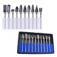 thumbnail image 3 of Lefu Tungsten Carbide Burr Set 1/8"Shank 10PCS Die Grinder Rotary Tool Rasp Bits Kit, 3 of 8