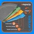 thumbnail image 4 of Emporio Kitchen Non-Stick Pizza Pan 1 Pack – 16 Inch Round Carbon Steel Pizza Tray with Perforated Holes, PFOAPFOSPTFE-Free, Dishwasher & Oven Safe Up To 450°F, Durable Nonstick Silver Coating, 4 of 4