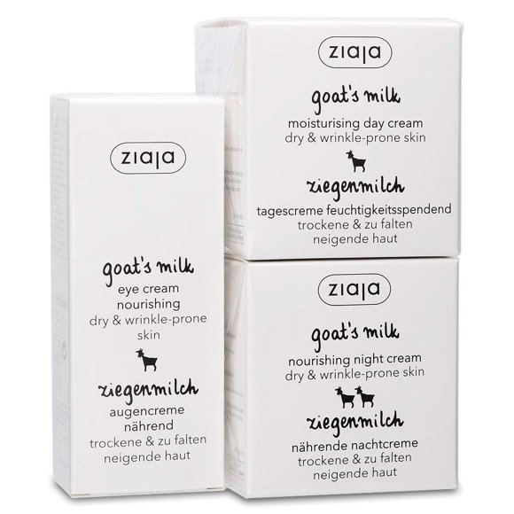 Crema de día, noche y ojos con leche de cabra Ziaja para cuidado de la piel, 50 ml
