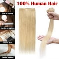 thumbnail image 5 of MY-LADY 8Pcs 18Clips Clip in Hair Extensions Human Hair for Women Double Weft Brazilian Remy Straight Human Hair Clip in Hairpiece 20inch #24 Natural Blonde, 5 of 8