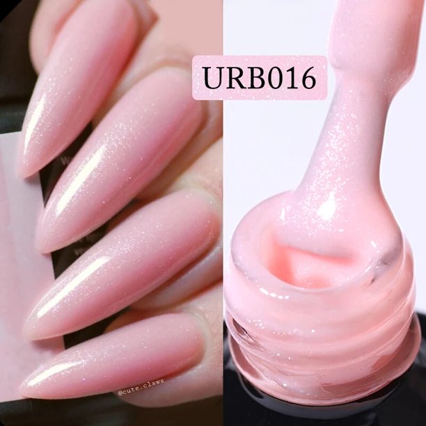 Azúcar UR-botella de vidrio de 7ml, Base de goma con purpurina dorada, esmalte en Gel dorado, rosa, blanco lechoso, barniz semipermanente LED UV para decoración de uñas