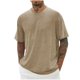 thumbnail image 1 of Playera Elvqul de Caballero Manga Corta de Color Sólido Casuales Algodón Caqui Cuello Redondo Deportivas, 1 of 5