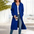 thumbnail image 2 of idosla Zip Up Long Hoodie Jackets for Women Oversized Fleece Tunic Sweatshirt 2025 Fall Winter Casual Solid Coat With Pocket (Blue, M), 2 of 6
