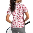 thumbnail image 2 of Whosucclay Hearts Pattern Moisture Wicking Golf Polo Tops, Polyester Polo Shirts Soft Lightweight Athletic Tops for Tennis Outdoor Outdoor Sports Size XX-Large, 2 of 10