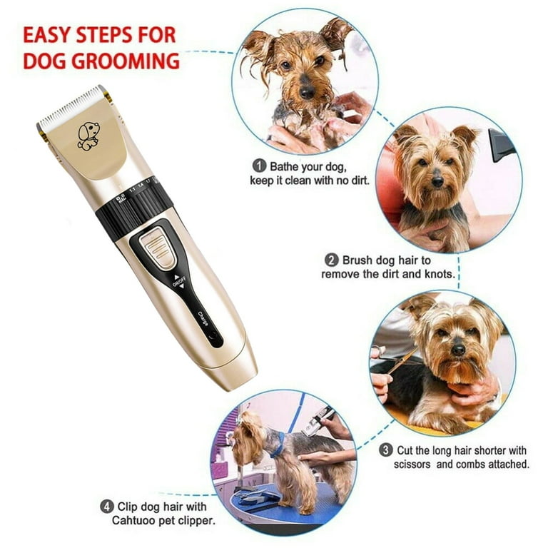 Dog Hair Clippers Professional Quiet Electric Pet Clipper for Dogs Cats Cordless Pet Grooming Kit for Cutting Long Matted Hair for Dogs Cats
