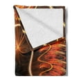 thumbnail image 2 of Fractal Soft Flannel Fleece Throw Blanket, Abstract Electromagnetic Waves Textured Effects Graphic Image, Cozy Plush for Indoor and Outdoor Use, 70" x 90", Vermilion Brown, by Ambesonne, 2 of 5