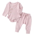 thumbnail image 3 of gljltg Toddler Boy Summer Outfit Infant Baby Boy Clothes Stripe Long Sleeve T-shirt Top Elastic Waist Shorts Set 2Pcs, 3 of 9