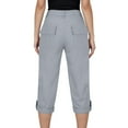 thumbnail image 5 of vigerkar Women's Casual Work Capris Pants High Waisted Business Dressy Pants Tapered Leg Trousers with Pockets Grey, XL, 5 of 8