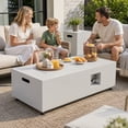 thumbnail image 4 of RADIATA 42” Rectangle Fire Pit Table, Dual Fuel Propane & Natural Gas Outdoor Firepit with Tank Table, 50000 BTU, Light Gray, 4 of 11