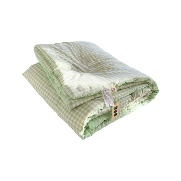 Gingham Cooling Comforter Quilt, 59x79'' Cooling Blankets for Hot Sleepers and Night Sweats, Summer Comforter, Breathable Soft Lightweight Silk Smooth, Machine Wahable (Green)
