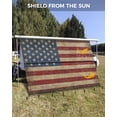thumbnail image 3 of 4th of July RV Awning Sun Shade Screen 9'X15.3' USA Flag Mesh Sunscreen Vintage Stars Stripes Awning Shade Screen with Zipper UV Blocker Completed Kits Outdoor Canopy for RV Motorhome Camper Trailer, 3 of 7