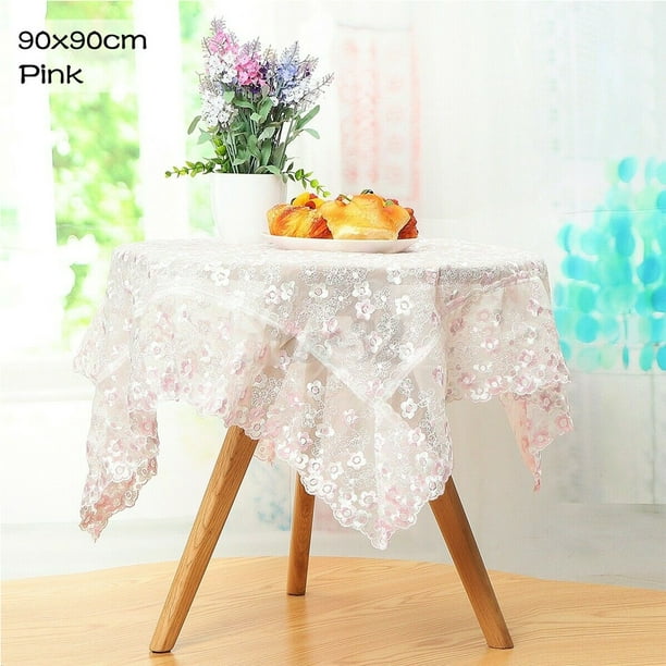 Rectangle Small Table Cloth Lace Macrame Vintage Tablecloth Shabby Chic