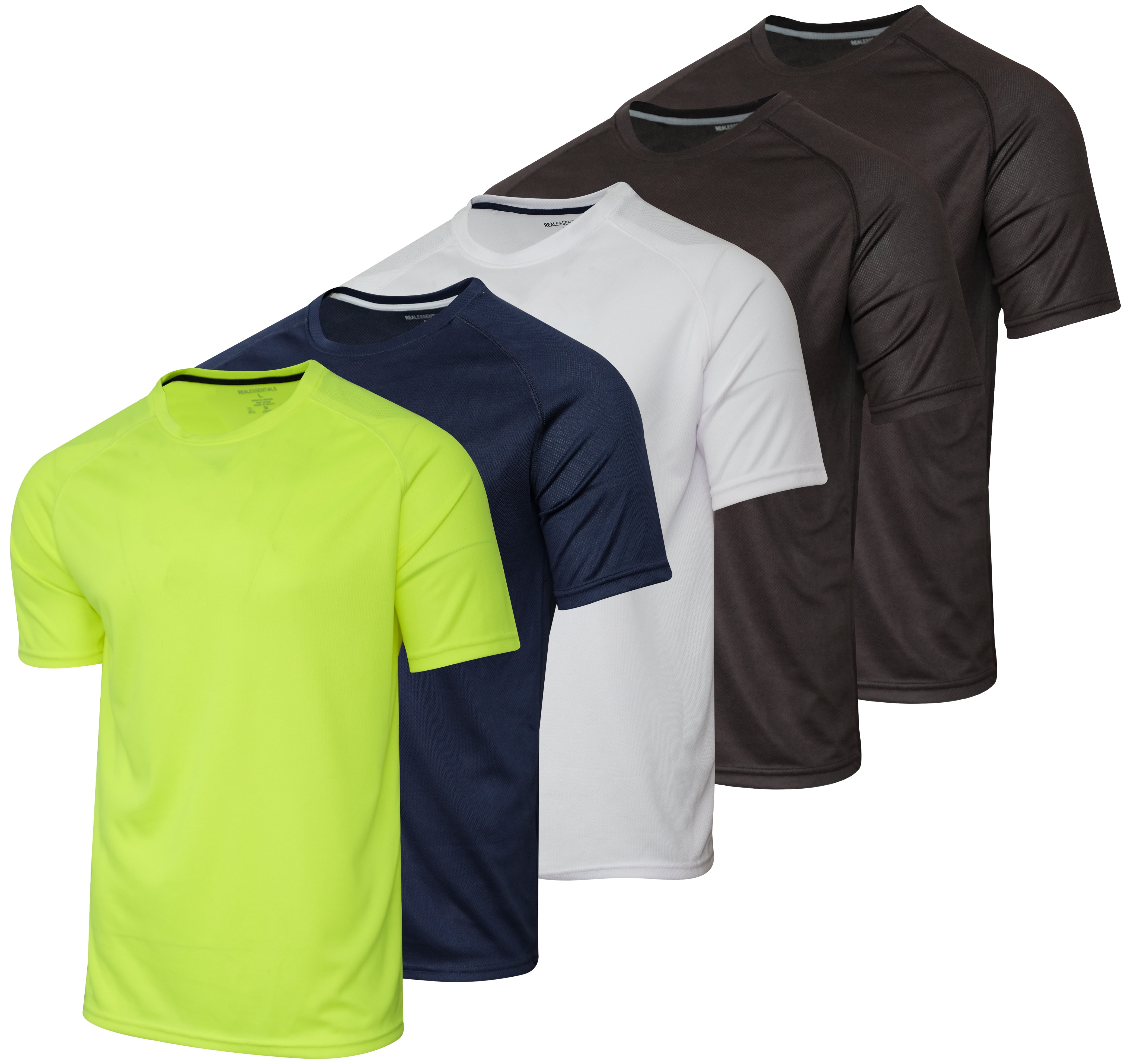 Youth Dry-Fit Moisture Wicking Active Athletic Performance Short-Sleeve T-Shirt Boys & Girls 5 Pack 