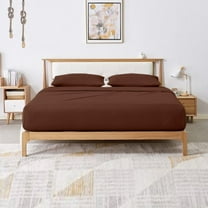 VEGAS HOTEL COLLECTION Amazon Coziest 4-PCs Sheet Set 600 TC World Finest Egyptian Cotton Guarantee! Deep Pocket 28" inch (Cal-King Size) Solid Chocolate Color