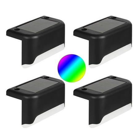 

Papaba Solar Fence Light 4Pcs Solar Power LED Path Stair Light Outdoor Garden Fence Landscape Wall Lamp