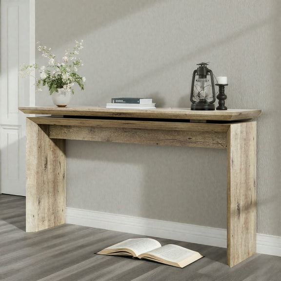 Long Console Table 58 Inch, Wooden Sofa Table Behind The Couch, Rustic Entryway Table for Hallway, Living Room