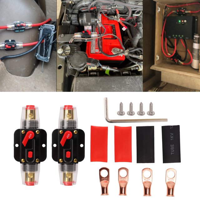 12-24V Inline Circuit Breaker With Manual Reset Fuse Holder For Car Boat Audio System