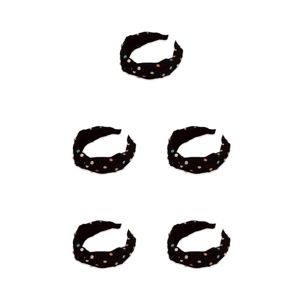 Guardurnaity Bandas para el cabello con diamantes de imitación, accesorios, diademas para mujeres y niñas, color negro Negro 5Conjunto