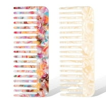 2 Pcs Mini Comb Wide Tooth Detangling Comb Wet Hair Comb Tortoise Shell Comb Anti-Static Pocket Size Comb Small Wide Tooth Combs for Women Curly Wavy Long Hair Care Wet and Dry