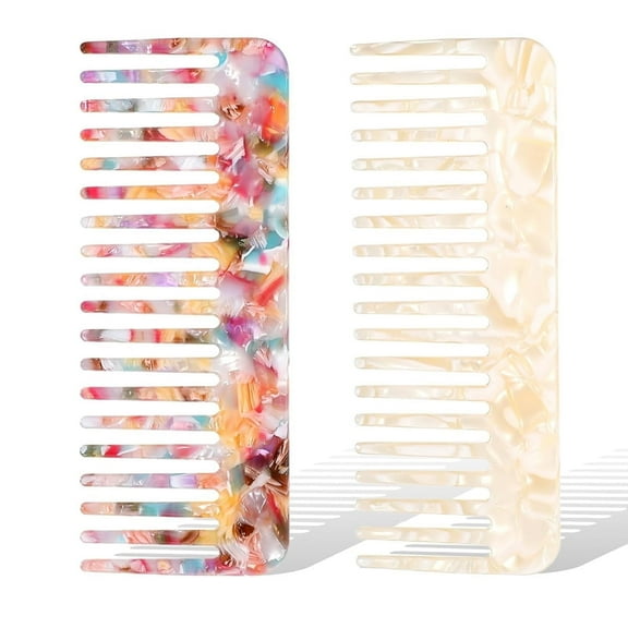 2 Pcs Mini Comb Wide Tooth Detangling Comb Wet Hair Comb Tortoise Shell Comb Anti-Static Pocket Size Comb Small Wide Tooth Combs for Women Curly Wavy Long Hair Care Wet and Dry
