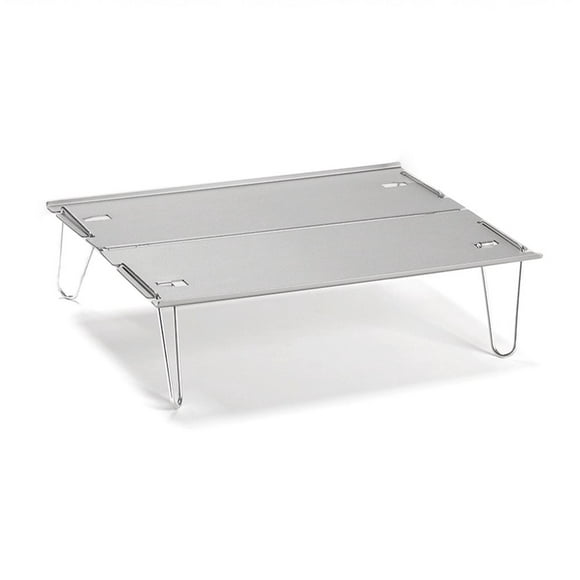Mini Folding Table Aluminum Outdoor Camping Picnic Household Desk (Silver)