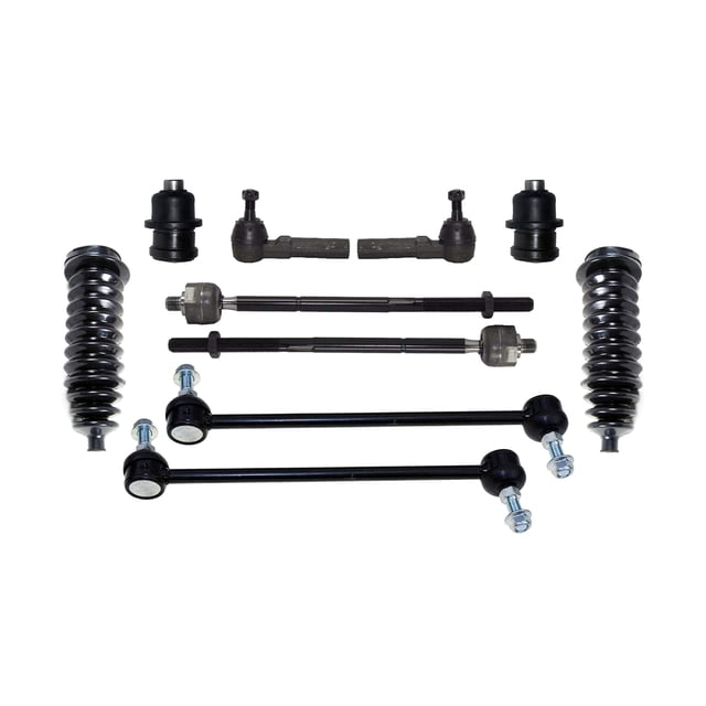 PartsW - 10 Pc Front Outer Inner Tie Rod Ends Lower Ball Joints Sway Bars Bellow Boots Complete Suspension Kit