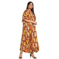 thumbnail image 3 of Gypsie Blu Brown Tribal Plus Size Polyester Long Kaftan Dresses for Women, 3 of 7