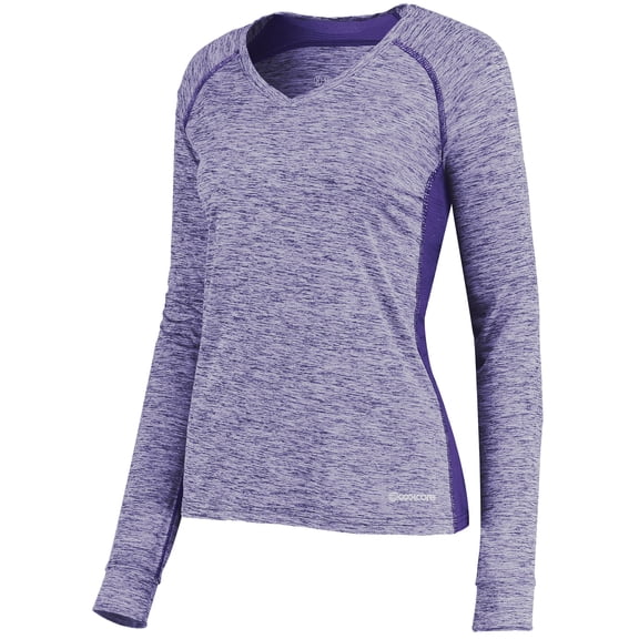 Holloway Sportswear L Womens Electrify Coolcore® Long Sleeve Tee Purple Heather 222770