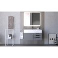 thumbnail image 6 of Nile 36" Gray Wood Floating Vanity with White Top and Black Trim, 6 of 8