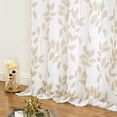 thumbnail image 5 of Exultantex Linen Texture Leaf Botanical Rod Pocket Sheer Curtain,50"W x 84"L,2 Panels,Grey, 5 of 6